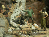 "BRAND NEW" Custom Built - Hand Painted & Weathered 1:35 Iraq Insurgents Getting Info. Set (4 Figure Set)