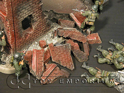 "RETIRED & BRAND NEW" Build-a-Rama 1:32 Hand Painted WWII Deluxe Building  Rubble Set