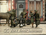 "BRAND NEW" Custom Built - Hand Painted & Weathered 1:35 WWII US Soldier Set "Hold UP" w/ Wooden Cart & Horses (6 Figure Set)