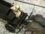 "BRAND NEW" Custom Built - Hand Painted & Weathered 1:35 WWII US Soldier Set "Hold UP" w/ Wooden Cart & Horses (6 Figure Set)