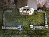 "BRAND NEW" 1:32 Custom Painted Deluxe Stone Wall w/Posts Exclusive Set (10 Piece Set)