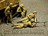 "BRAND NEW" Custom Built - Hand Painted & Weathered 1:35 WWII German Afrika Korps Panzergrenadiers  El Alamein Set  (4 Figure Set)