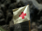 "RETIRED & BRAND NEW" Build-a-Rama 1:32 Scale Hand Painted WWII Field Hospital Flag Pole Set