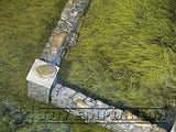 "BRAND NEW" 1:32 Custom Painted Deluxe Stone Wall w/Posts Exclusive Set (10 Piece Set)