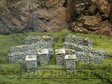 "BRAND NEW" 1:32 Custom Painted Deluxe Stone Wall w/Posts Exclusive Set (10 Piece Set)