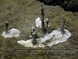 "RETIRED & BRAND NEW" Build-a-Rama 1:32 Hand Painted WWII Deluxe "Winter" War Torn Tree Terrain Set (3 Piece Set)