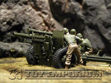 "RETIRED & "BRAND NEW" Forces Of Valor 1:32 Scale WWII US M2A1 105mm Howitzer & 3 Man Crew - France 44