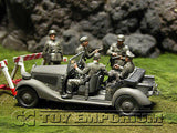 "BRAND NEW" Custom Built - Hand Painted & Weathered 1:35 WWII German Sd Kfz.2 Police Car Set With 5  Figures