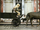 "BRAND NEW" Custom Built - Hand Painted & Weathered 1:35 WWII US Soldier Set "Hold UP" w/ Wooden Cart & Horses (6 Figure Set)