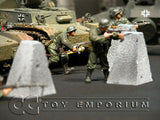 "RETIRED & BRAND NEW" Build-a-Rama 1:32 Hand Painted  WWII  Dragons Teeth Set (3 Piece Set)