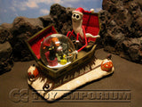 Disney's Nightmare Before Christmas RETIRED Santa Jack & Open Coffin Sleigh Large Snowglobe