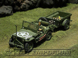 "RETIRED" Forces Of Valor 1:32 Scale WWII US Willy's Jeep & Trailer - Normandy 1944'