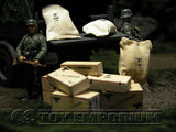 "RETIRED & BRAND NEW" Build-a-Rama 1:32 Scale Hand Painted WWII German Supply Set  (9 Piece Set)