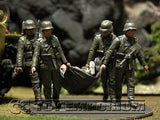 "BRAND NEW" Custom Built - hand painted & Weathered 1:35 WWII Deluxe German "Casualty Evacuation" Soldier Set (5 Figure Set)  (5)
