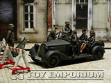 "BRAND NEW" Custom Built - Hand Painted & Weathered 1:35 WWII German "SS Officer's Staff Car" Soldier Set  (8)