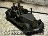 "BRAND NEW" Custom Built - Hand Painted & Weathered 1:35 WWII German "SS Officer's Staff Car" Soldier Set  (8)