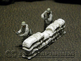 "RETIRED & BRAND NEW" Build-a-Rama 1:32 Hand Painted WWII "Winter" Sandbag Wall Straight Section