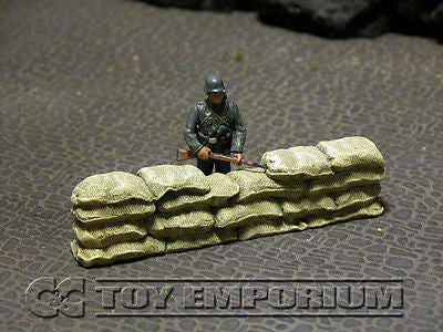 "RETIRED & BRAND NEW" Build-a-Rama 1:32 Hand Painted WWII Sandbag "Straight" Wall Section