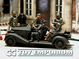 "BRAND NEW" Custom Built - Hand Painted & Weathered 1:35 WWII German "SS Officer's Staff Car" Soldier Set  (8)