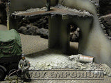 "RETIRED & BRAND NEW" Build-a-Rama 1:32 Hand Painted WWII Deluxe 2 Story Garage Ruin w/ 2nd Floor & Base