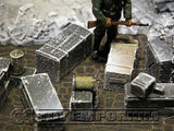 "RETIRED & BRAND NEW" Build-a-Rama 1:32 Hand Painted WWII Deluxe "Winter" Crate, Gear & Box Set (7 Piece Set)