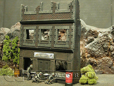 "RETIRED" Pro Built - Hand Painted & Weathered 1:35 WWII Deluxe 3 Story Dress Shop Ruin Set