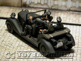 "BRAND NEW" Custom Built - Hand Painted & Weathered 1:35 WWII German "SS Officer's Staff Car" Soldier Set  (8)