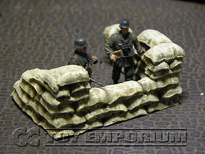 "RETIRED & BRAND NEW" Build-a-Rama 1:32 Hand Painted WWII Deluxe Sandbag Wall Gun Position Section