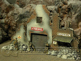 "RETIRED & BRAND NEW" Build-a-Rama 1:32 Hand Painted WWII Deluxe Street Front Facade Ruin Set (2 Piece Set)