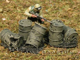 "RETIRED & BRAND NEW" Build-a-Rama 1:32 Hand Painted WWII Destroyed Drums Set (2 Piece Set)