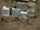 "RETIRED & BRAND NEW" Build-a-Rama 1:32 Hand Painted WWII Bunker Wall Section Set (4 Piece Set)