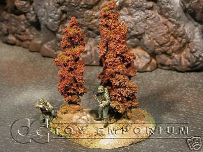 "RETIRED & BRAND NEW" Build-a-Rama 1:32 Hand Painted WWII "Fall" Tree Group
